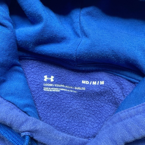 Under Armour Rival Fleece Hoodie men’s size Medium Blue - Picture 6 of 6
